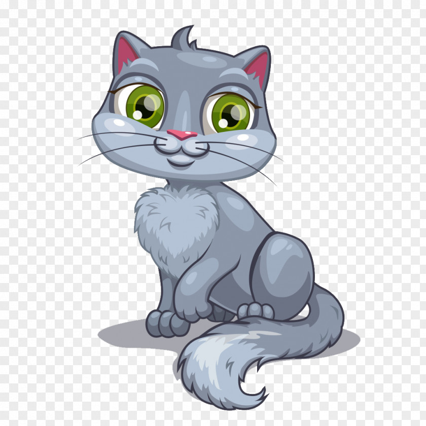 Cartoon Cat Kitten Illustration PNG