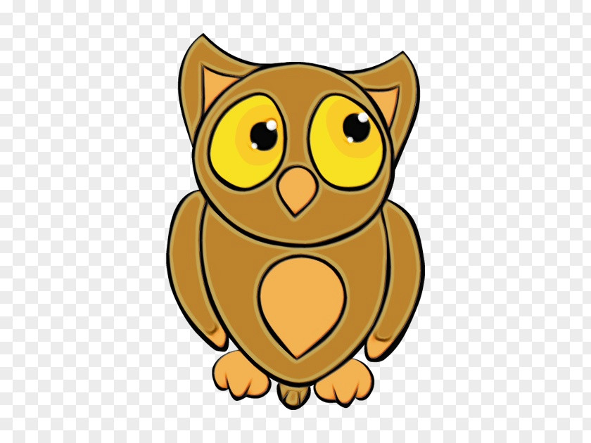 Owl Cartoon Yellow Bird Of Prey PNG