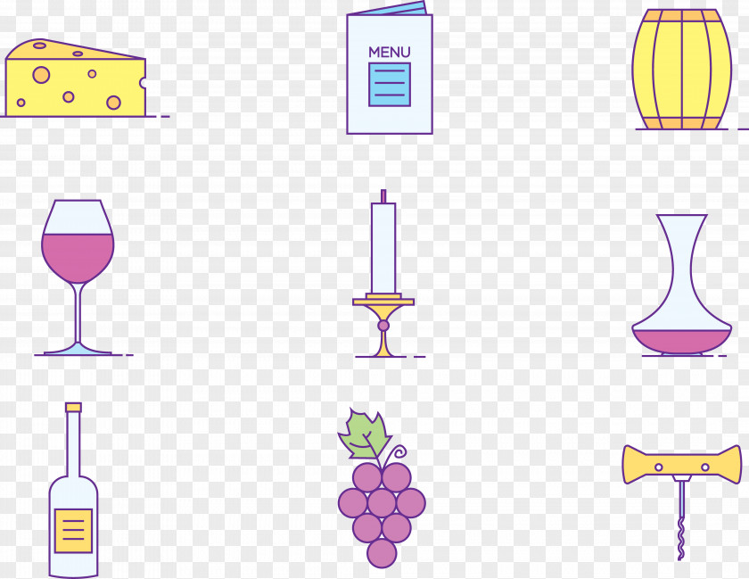 Cheese Drink Set Red Wine Bottle PNG