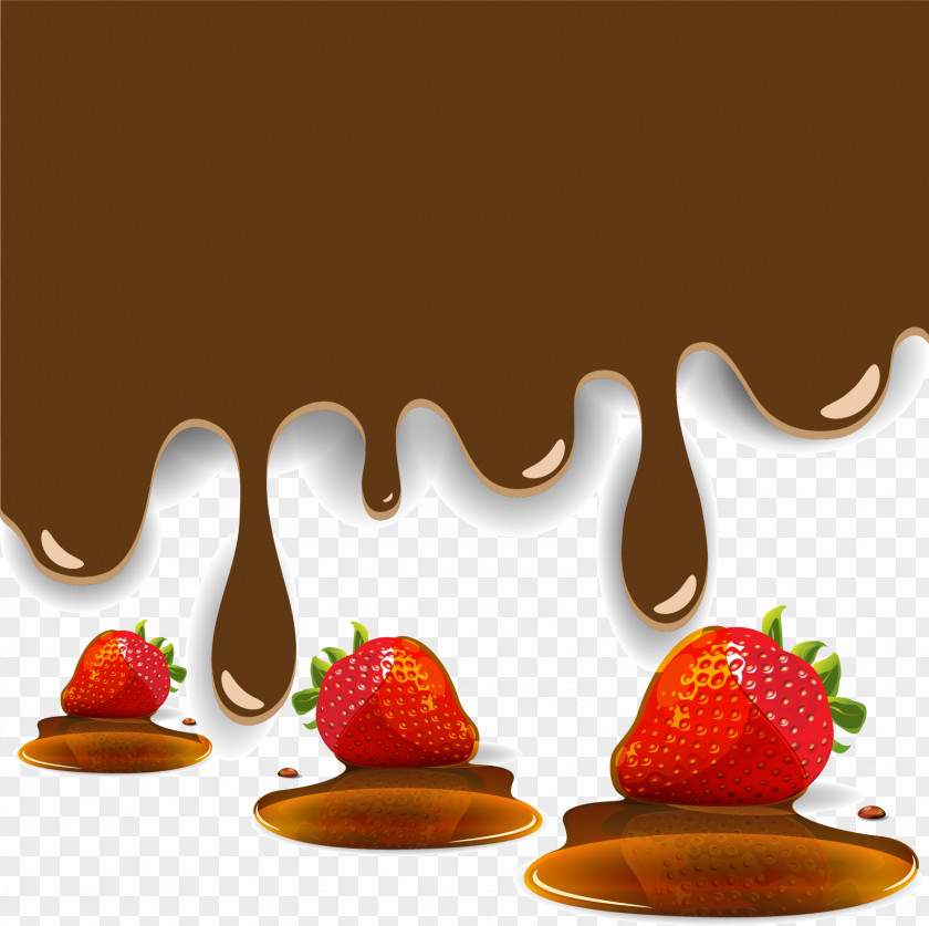 Vector Painted Strawberry Chocolate Euclidean Aedmaasikas PNG