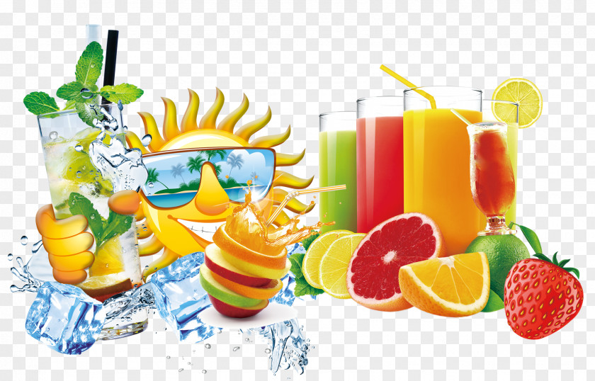 Free To Pull The Summer Drinks Decorative Patterns Juice Fruit Red Drink PNG
