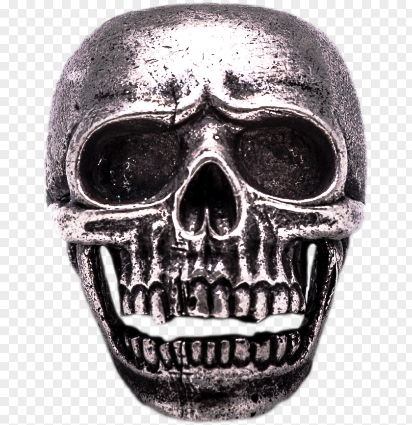 Skull Ring Accessory For Buccaneer Fancy Dress Silver Engraving PNG