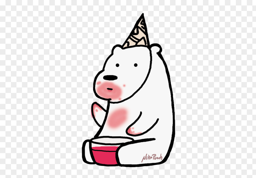 We Bear Bears Dog Party Hat Line Art Cartoon Clip PNG
