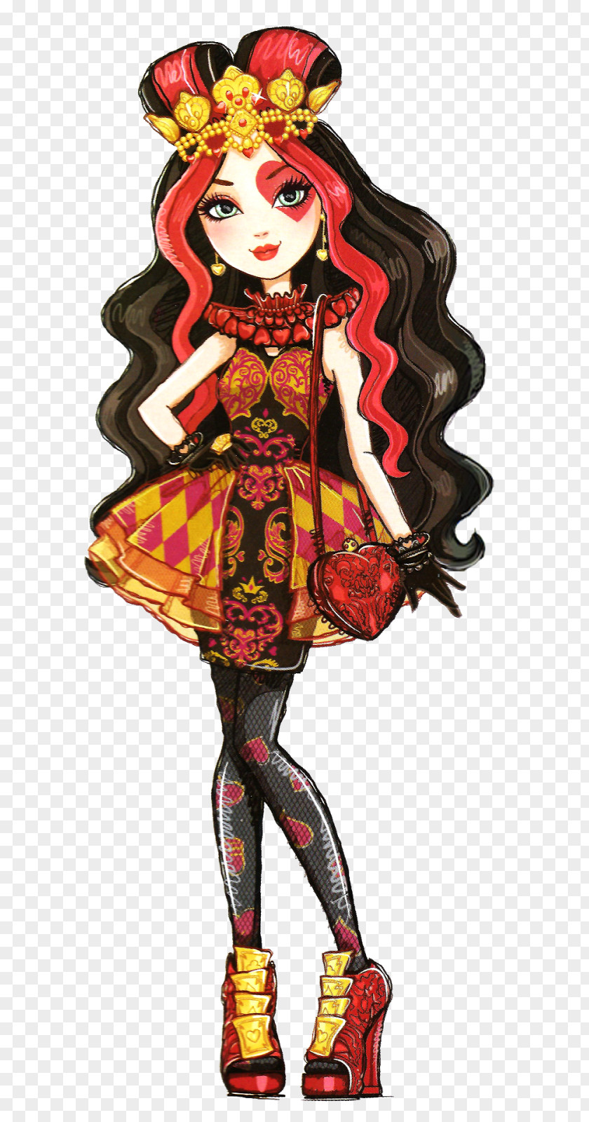Ever After High Raven Queen Of Hearts Playing Card Coloring Book PNG