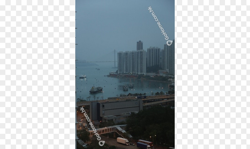 Sheung Wan Mode Of Transport Waterway Skyscraper Haze-M PNG