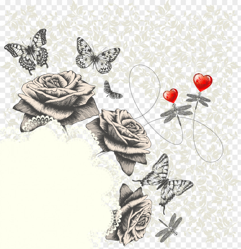 Vector Background Material Retro Rose Just The Way You Are Love Romance PNG