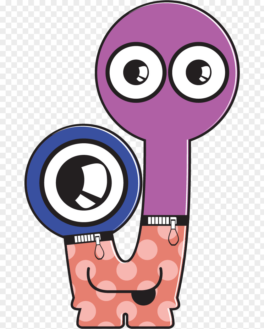 Vector Painted Big Eyed Monster Cartoon Illustration PNG