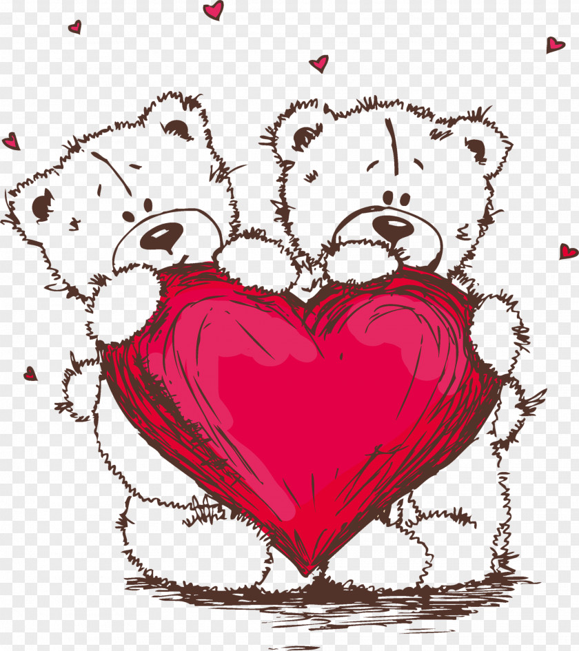 Love Bear New Years Day Wish Valentines PNG
