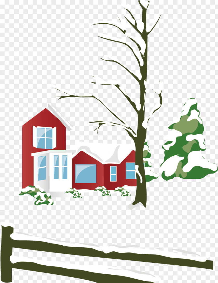 Snowy Winter Snow Vector Material Cartoon Drawing PNG