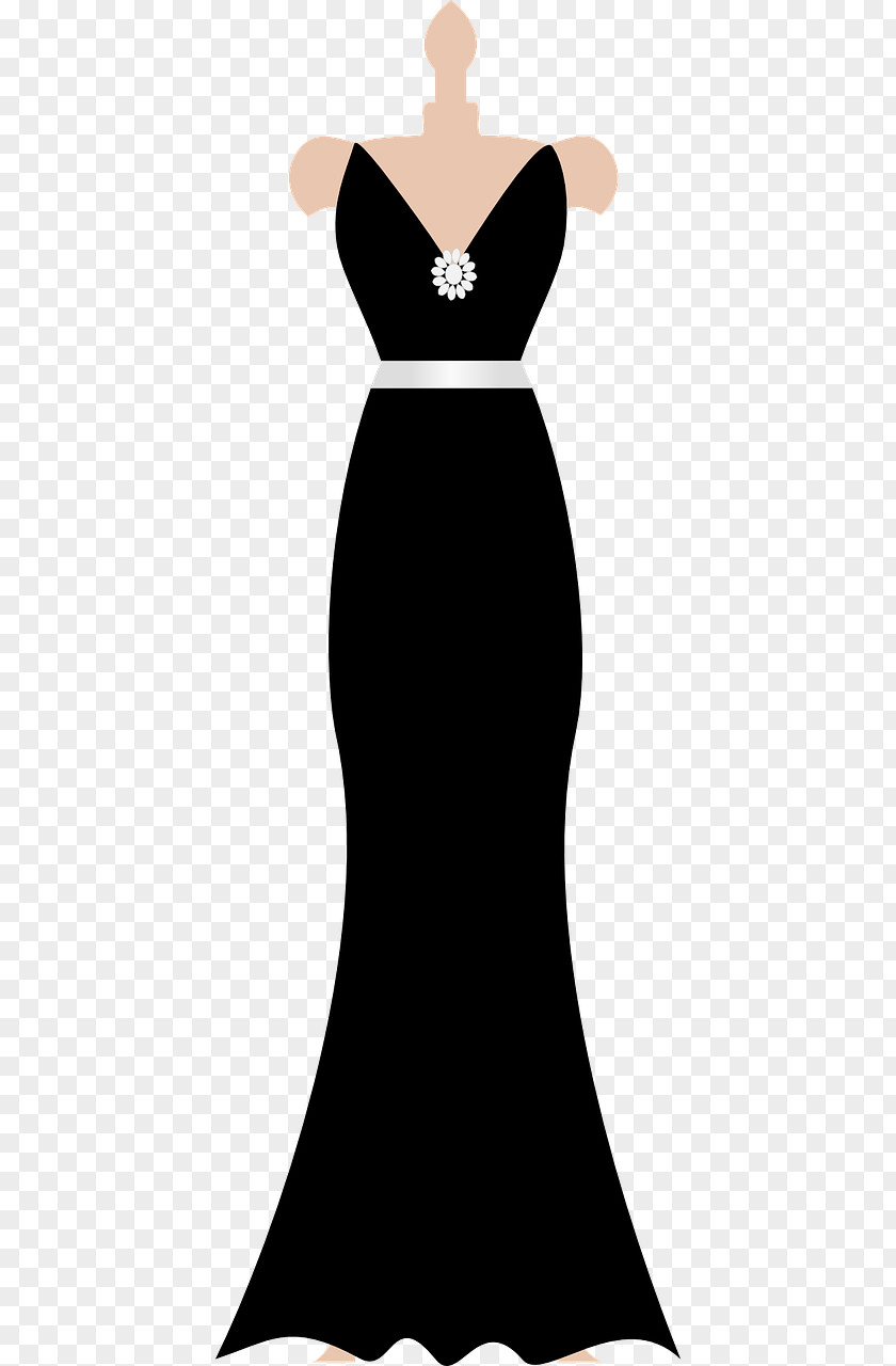 Black Dress Prom Formal Wear Gown Clip Art PNG