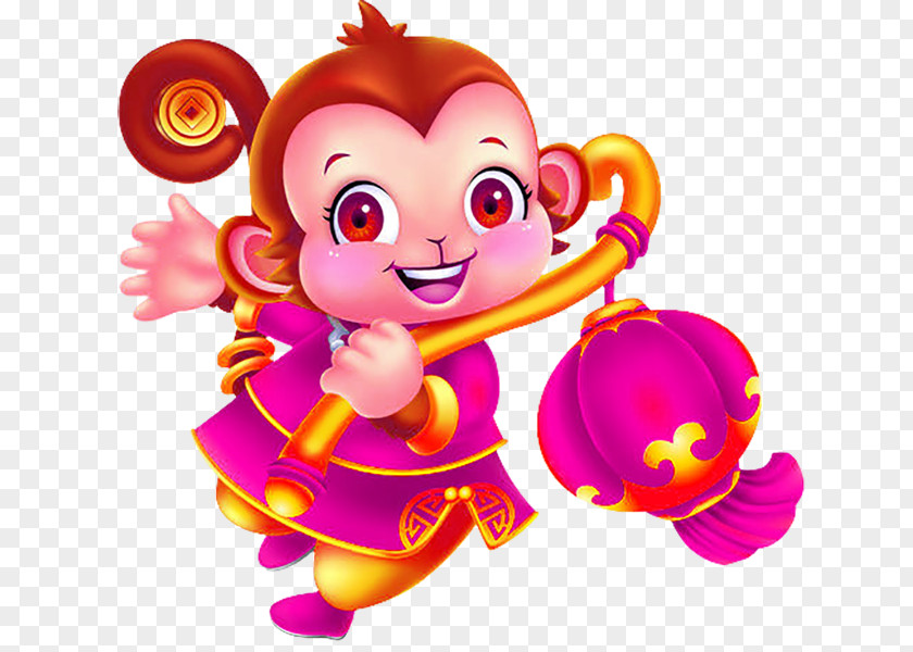 Cartoon Monkey Lantern Ape PNG