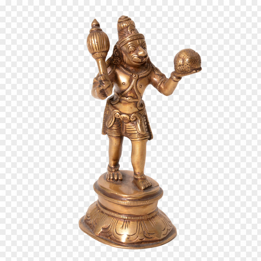 Hanuman Statue Bronze Sculpture Brass PNG