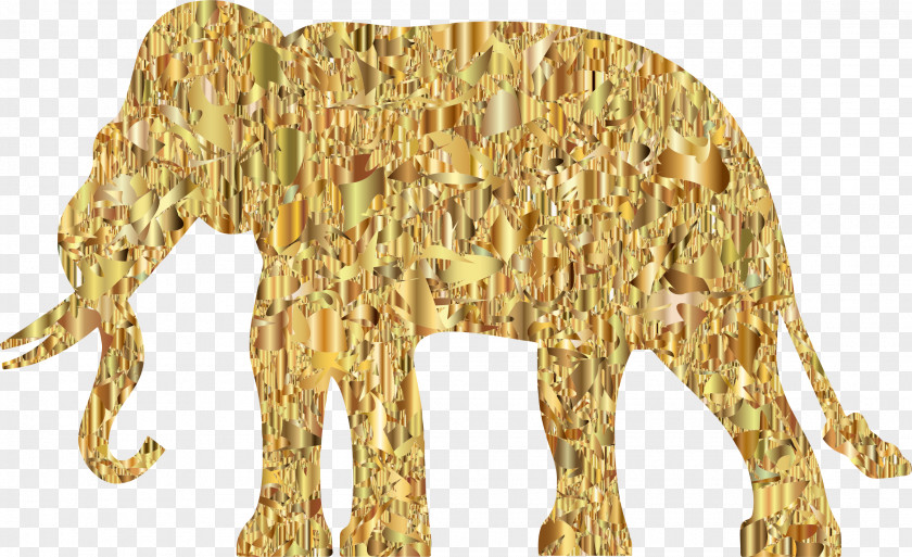 Modern Art African Elephant Low Poly Clip PNG