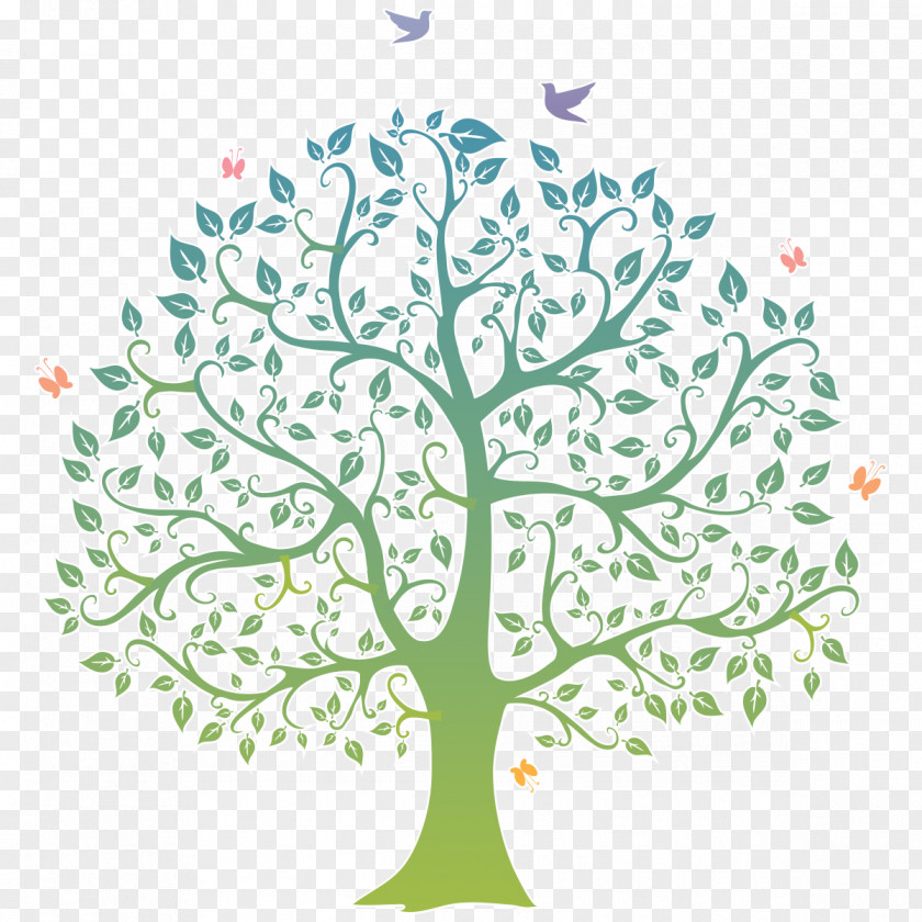 Spring Tree Family Reunion Clip Art PNG