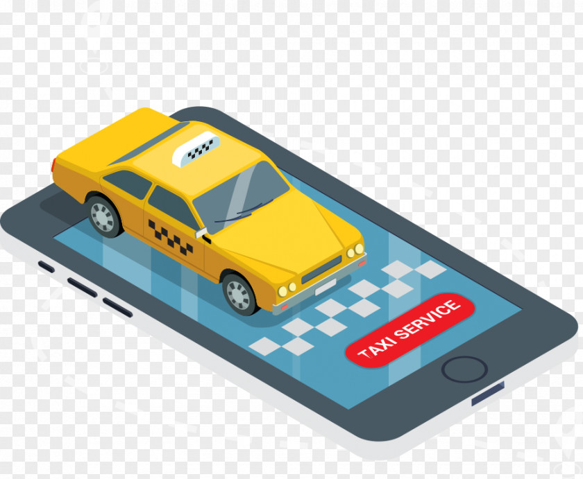 Vector Car Phone Taxi Mobile Phones Royalty-free Illustration PNG