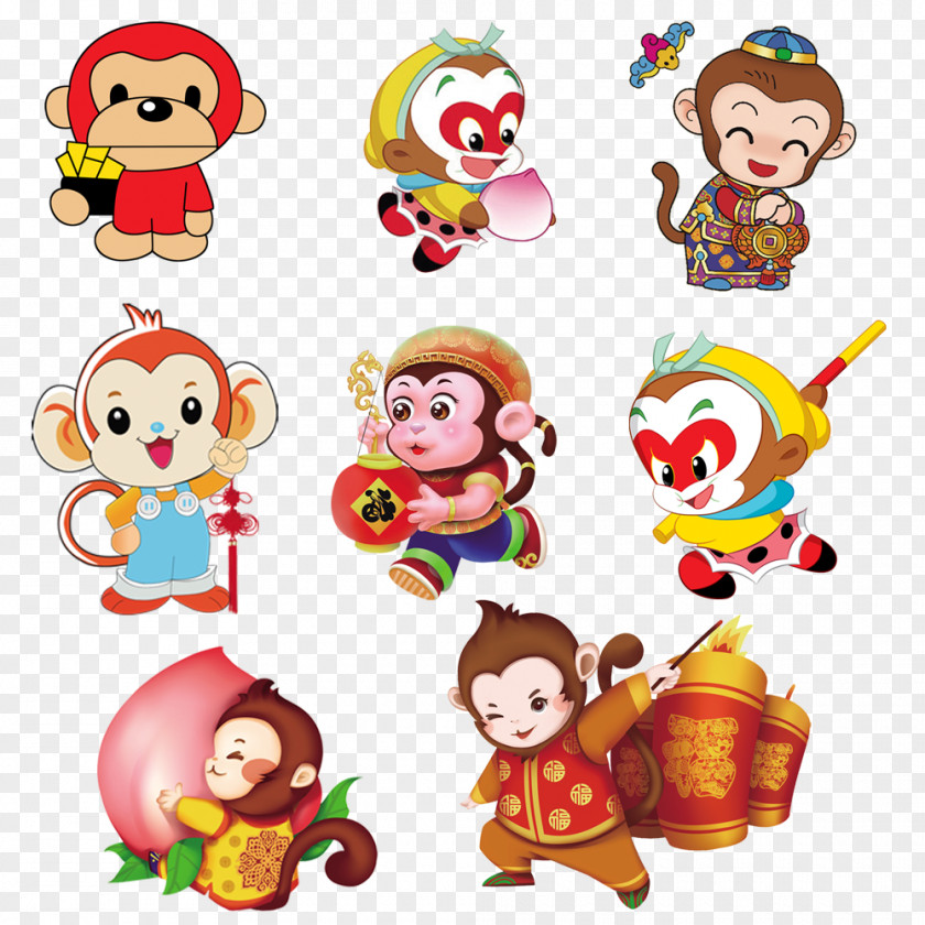 Cute Little Monkey Cartoon Dress Download Clip Art PNG