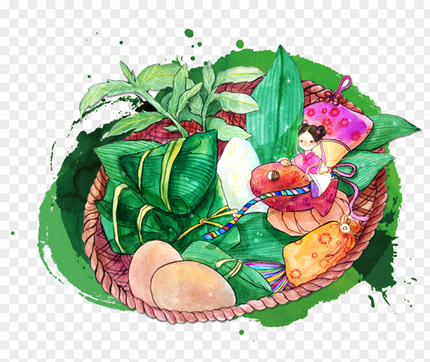 Dragon Boat Festival Cartoon Hand Painted Traditional Material China Zongzi Poster PNG