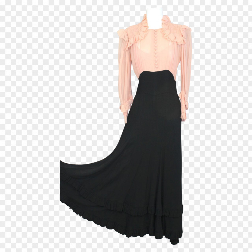 Dress Little Black Shoulder Gown M PNG