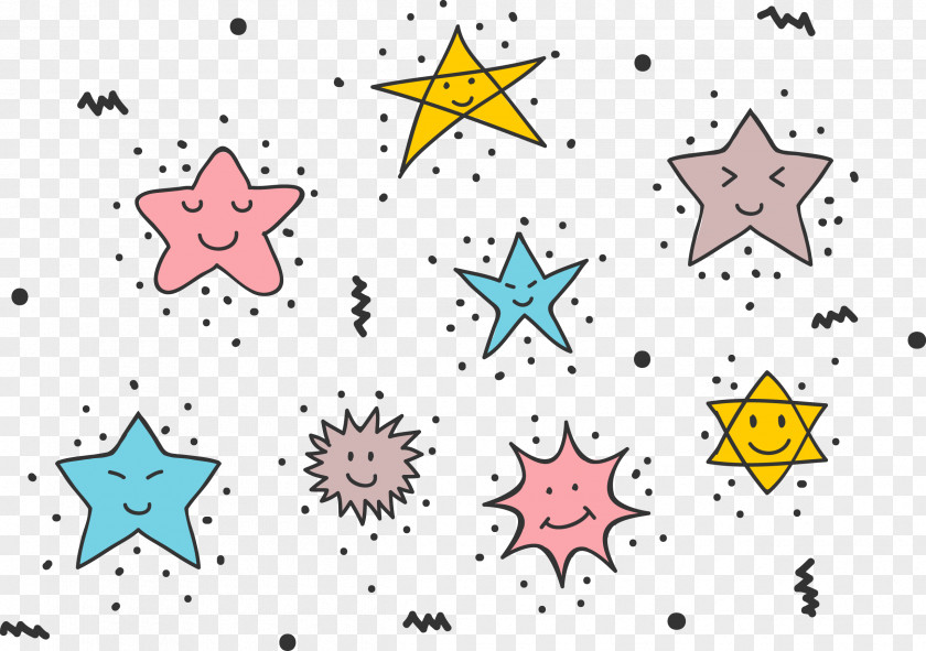 Painted Stars Star Drawing Illustration PNG