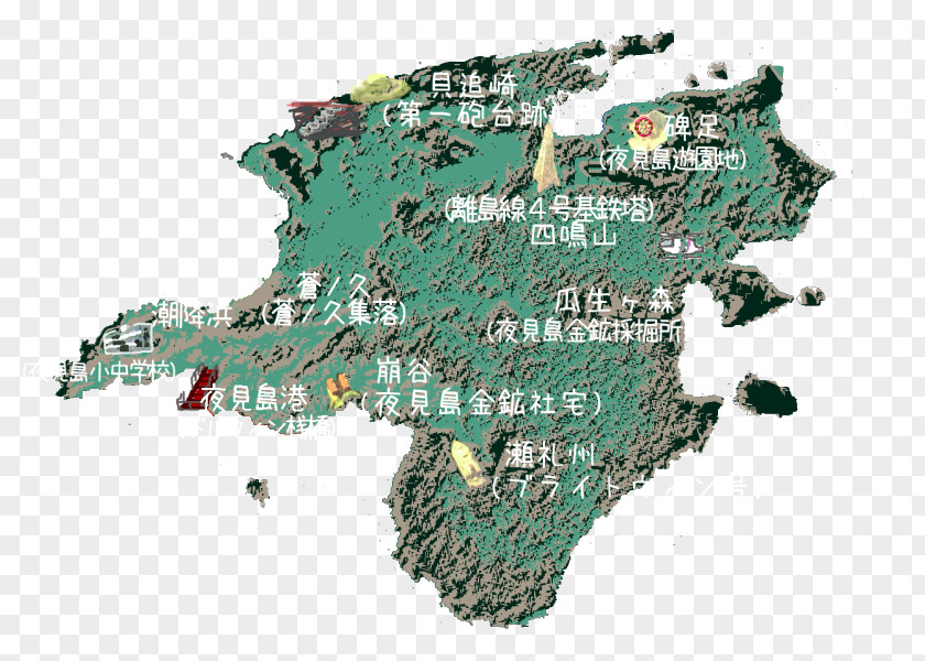 Siren Hashima Island Forbidden 2 夜見島 Map PNG