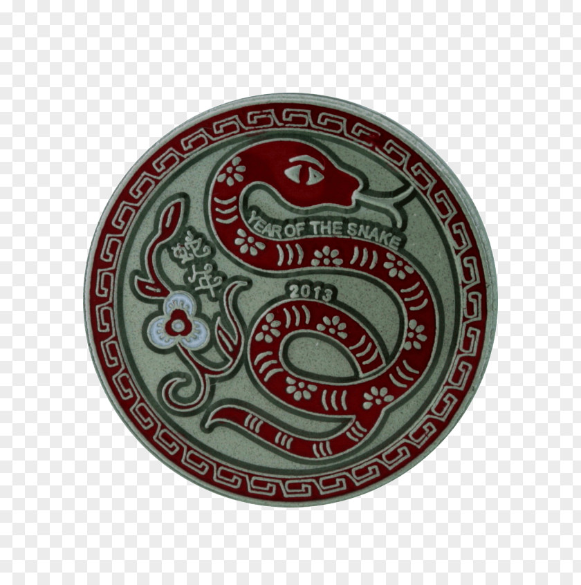 Year Of The Snake Visual Arts Circle Badge Maroon PNG