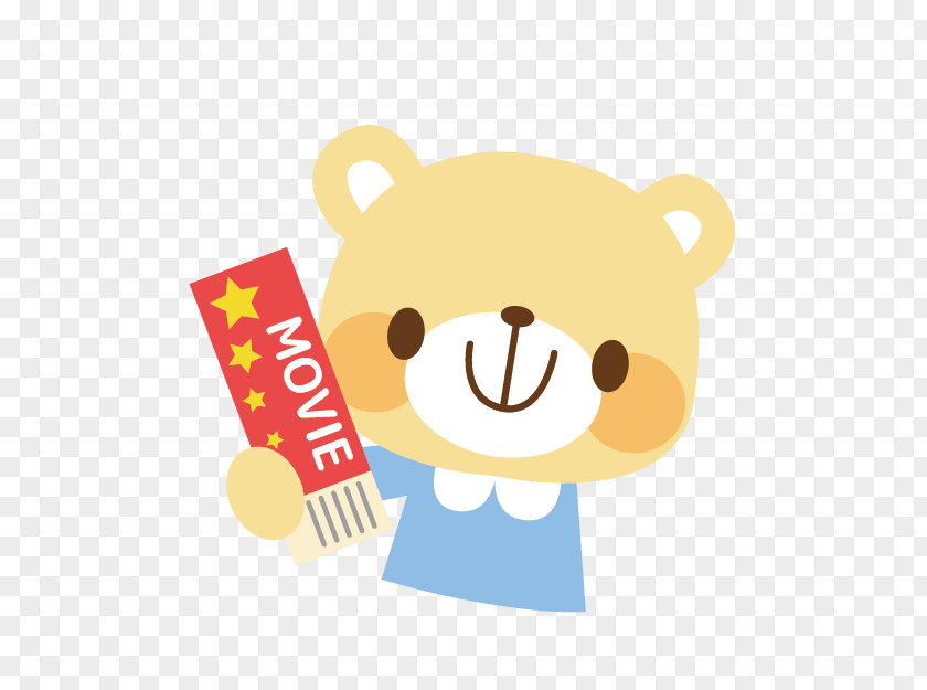 Cartoon Bear Get Movie Tickets Film Animation Illustration PNG