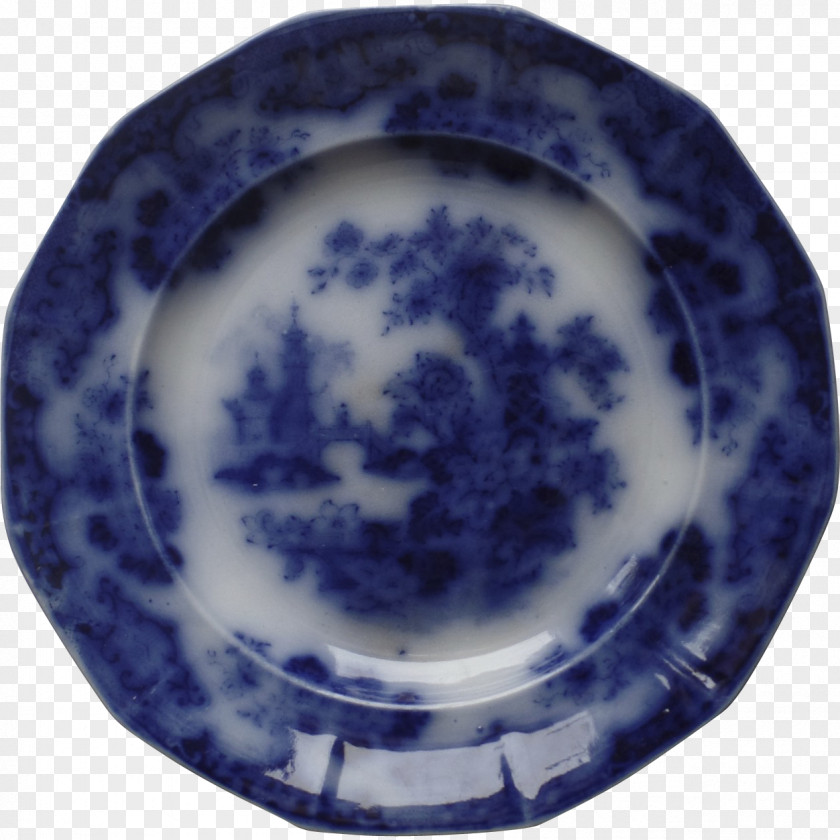 Chinoiserie Plate Tableware Cobalt Blue Platter PNG
