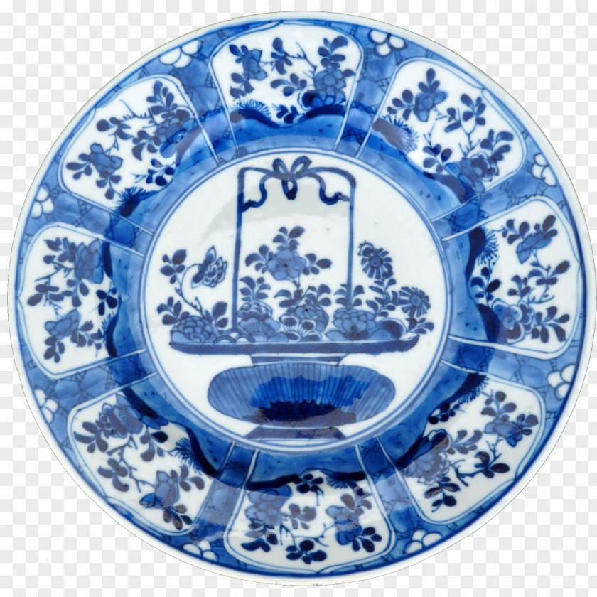 Plate Blue And White Pottery Ding Ware Porcelain Delftware PNG