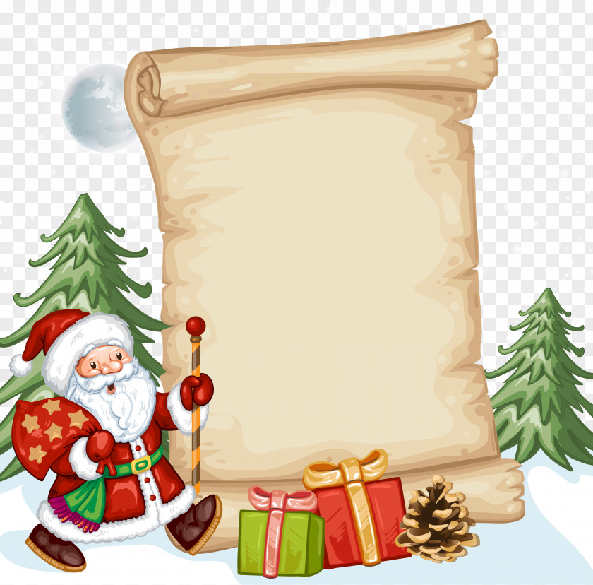 Vector Santa Claus Paper Christmas PNG
