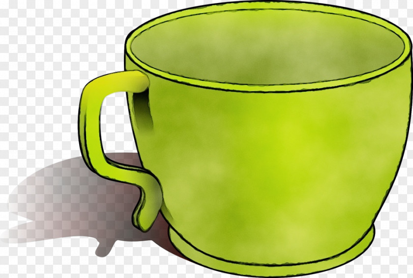 Glass Serveware Green Mug Drinkware Cup Yellow PNG