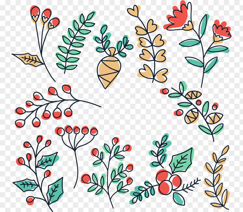 Hand-painted Flowers In Winter Plant Flower Clip Art PNG
