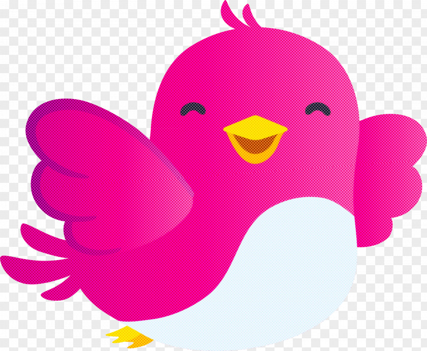 Pink Bird Cartoon Beak Chicken PNG