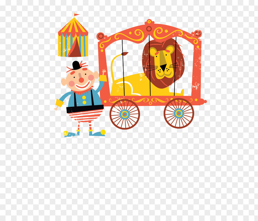 Circus Clowns And Lion Cirque Calder Clown Illustration PNG