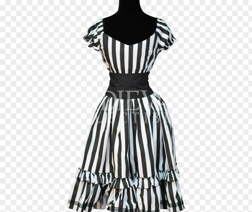 Striped Dress Transparent Image Little Black Clothing Gothic Fashion Goth Subculture PNG