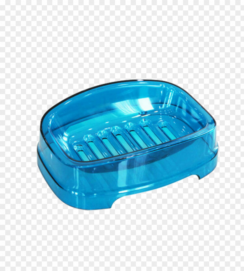 Transparent Blue Soap Dish With Holes Bathroom PNG