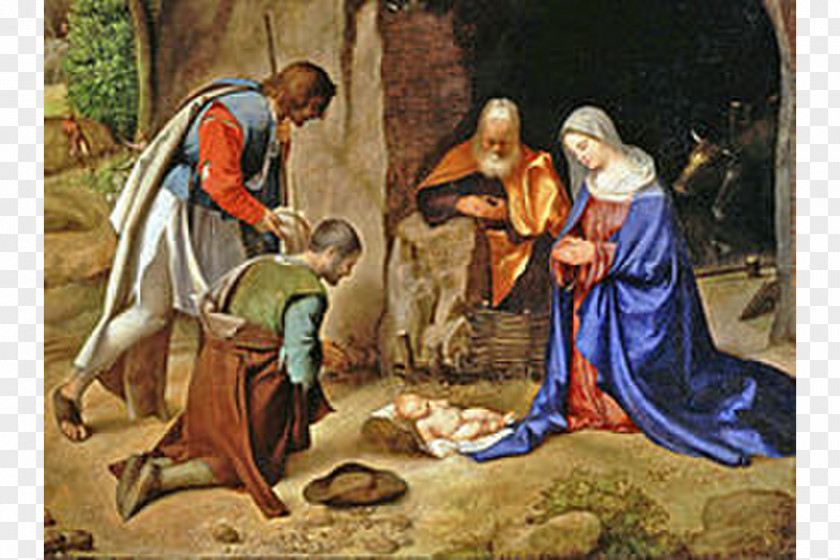 Painting Adoration Of The Shepherds Magi Christ Carrying Cross Holy Family PNG