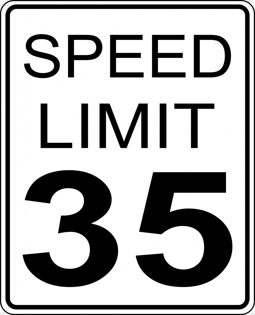 Speed Limit 25 35 Sign Clip Art Traffic PNG