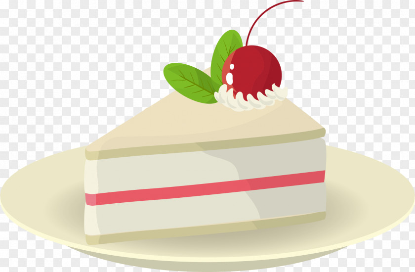 Vector White Cherry Cake Torte Cheesecake Cream PNG