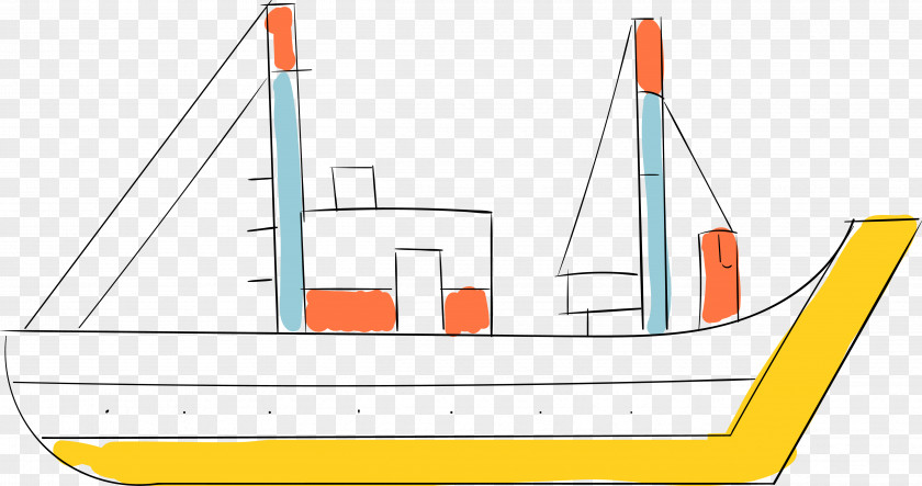 Hand Painted Ship Vector Boat Naval Architecture PNG