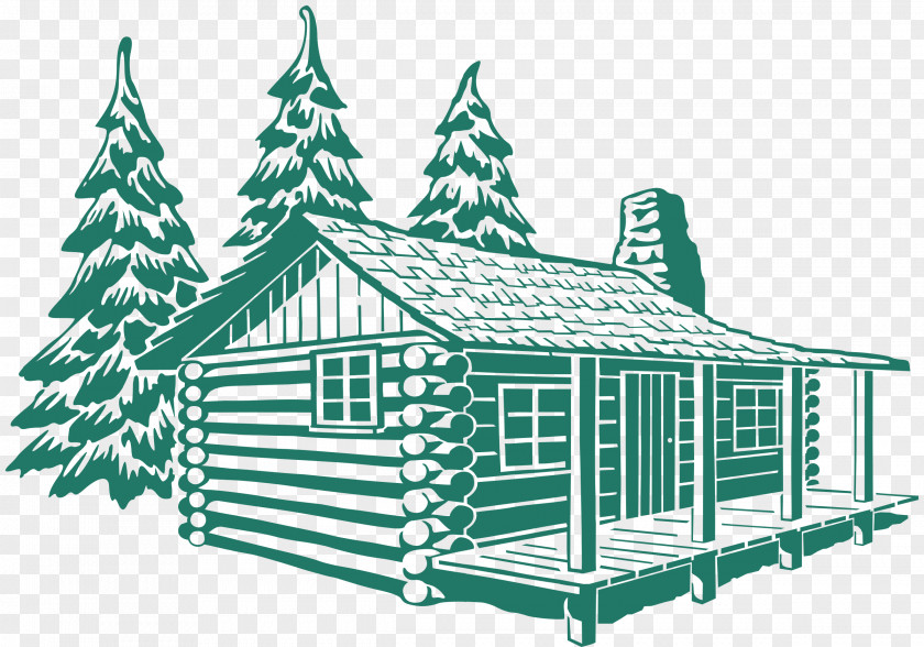 House Log Cabin Drawing Cottage Sketch PNG