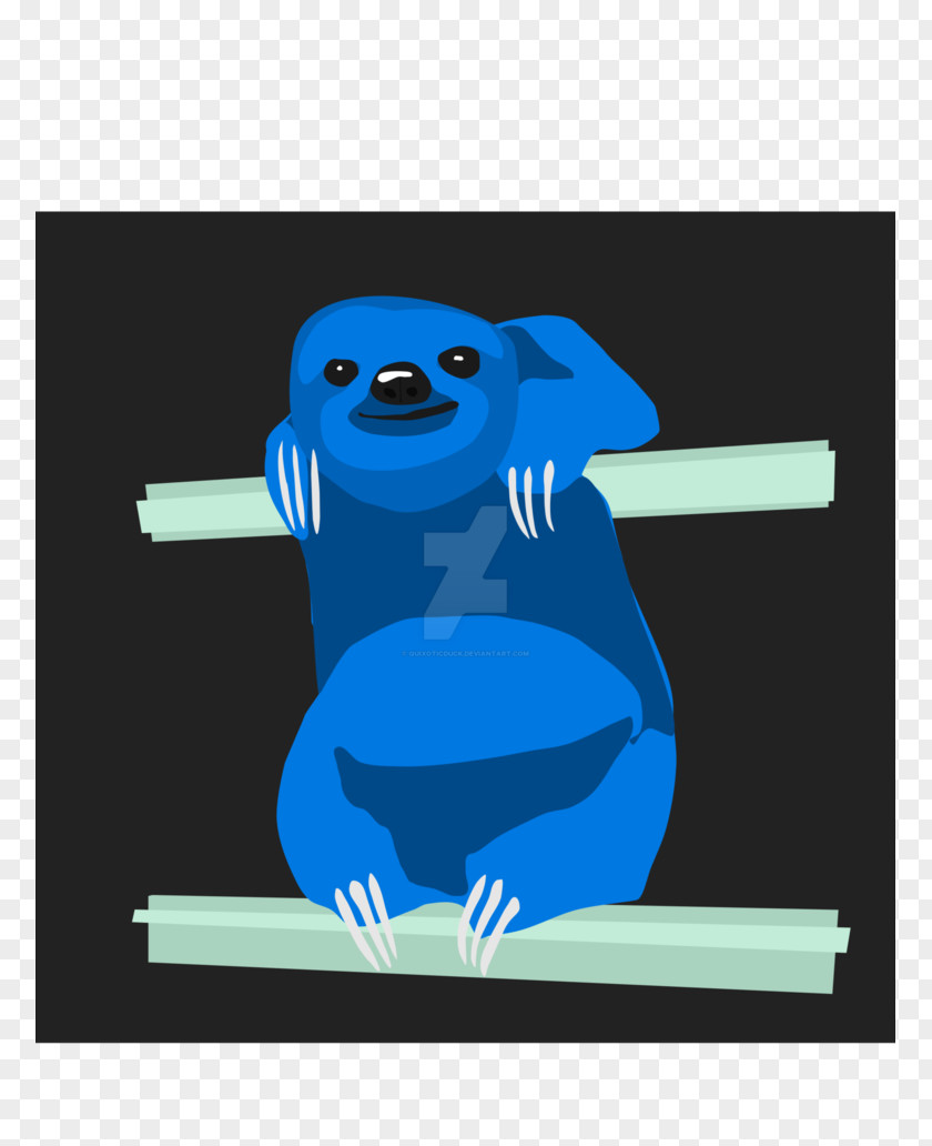 Sloth Vector Cobalt Blue Cartoon Font PNG