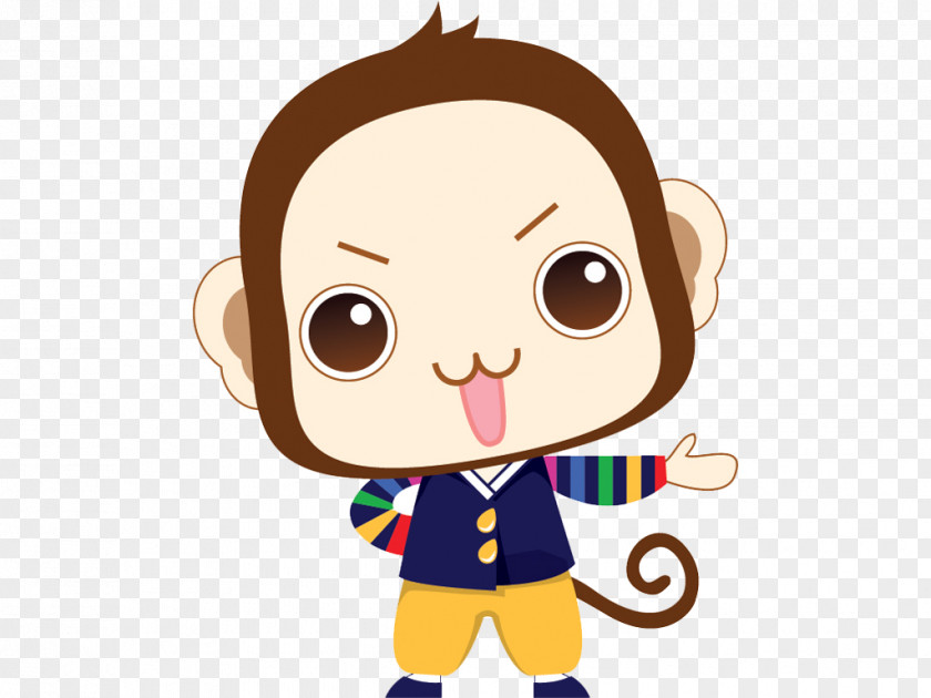 Handsome Monkey Cartoon Moe Wallpaper PNG