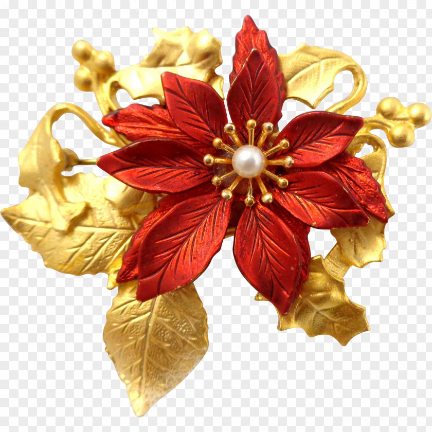 Jewellery Poinsettia Brooch Pin Flower PNG