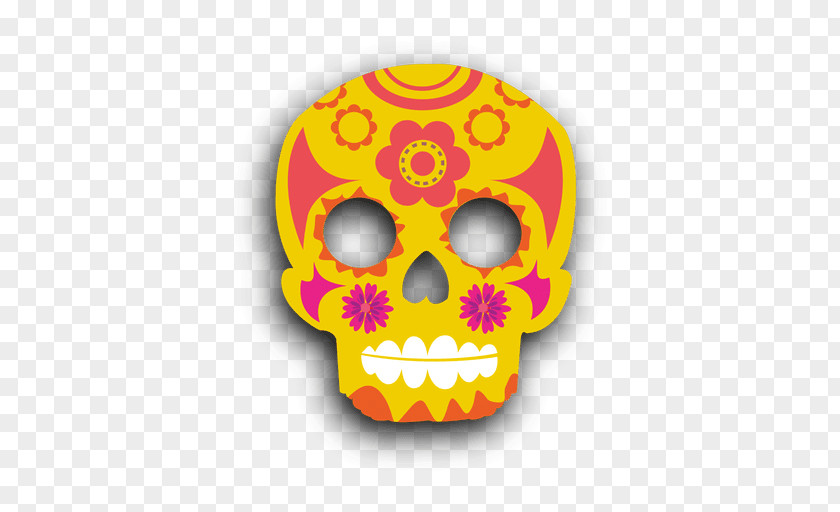 Retro Floral Decoration Skull Desktop Wallpaper PNG