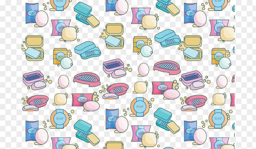 Vector Household Hygiene Supplies Soap Pattern PNG
