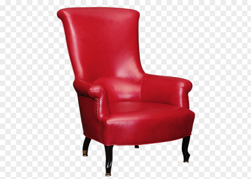 Cartoon Red Armchair Chair Couch Leather Ottoman PNG