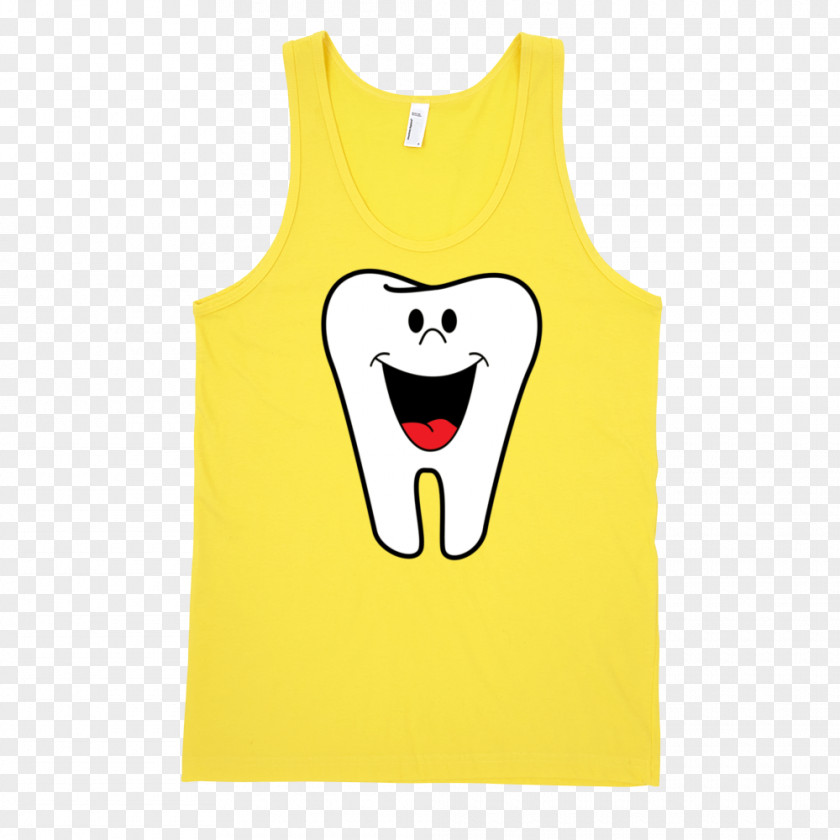 T-shirt Smiley Sleeveless Shirt Yellow PNG