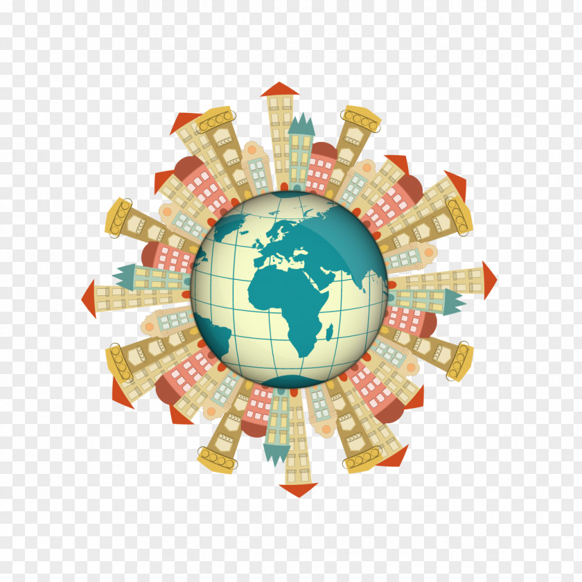 Vector Earth And Construction World Map Icon PNG