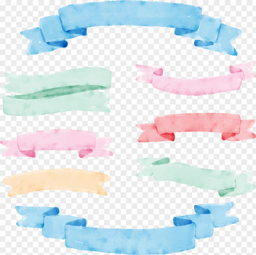 Drawing With Acquisition Watercolor Painting Ribbon Banner PNG