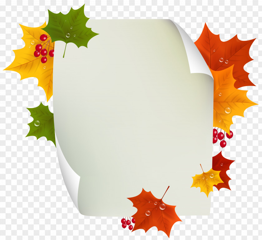 Autumn Blank Page Decor Clipart Image Clip Art PNG